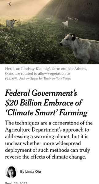 Federal Government’s $20 Billion Embrace of ‘Climate Smart’ Farming